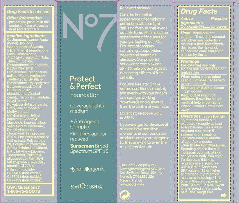 No7 Protect and Perfect Foundation Sunscreen Broad Spectrum SPF 15 Deeply Beige